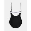 imageCUPSHE Womens One Piece Swimsuit Bathing Suit Scoop Neck Cutout Back Hook Color Block Mesh SwimwearBlackWhite