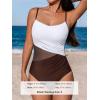 imageCUPSHE Womens One Piece Swimsuit Bathing Suit Scoop Neck Cutout Back Hook Color Block Mesh SwimwearDark BrownWhite