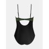 imageCUPSHE Womens One Piece Swimsuit Bathing Suit Scoop Neck Cutout Back Hook Color Block Mesh SwimwearOlive GreenBlack