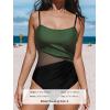 imageCUPSHE Womens One Piece Swimsuit Bathing Suit Scoop Neck Cutout Back Hook Color Block Mesh SwimwearOlive GreenBlack