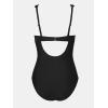 imageCUPSHE Womens One Piece Swimsuit Bathing Suit V Neck Adjustable Straps Ruched Mesh Back HookBlack