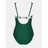 imageCUPSHE Womens One Piece Swimsuit Bathing Suit V Neck Adjustable Straps Ruched Mesh Back HookGreenFloral