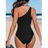 imageCUPSHE Womens One Piece Swimsuit One Shoulder Tummy Control Slimming Bathing Suit Fixed StrapsBlack