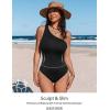 imageCUPSHE Womens One Piece Swimsuit One Shoulder Tummy Control Slimming Bathing Suit Fixed StrapsBlack