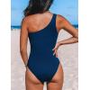 imageCUPSHE Womens One Piece Swimsuit One Shoulder Tummy Control Slimming Bathing Suit Fixed StrapsNavy BlueBlack