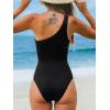 imageCUPSHE Womens One Piece Swimsuit One Shoulder Tummy Control Slimming Bathing Suit Fixed StrapsRed Black