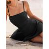 imageCUPSHE Womens One Piece Swimsuit Swim Dress Square Neck Ruched Spaghetti Adjustable Straps Bathing SuitBlack