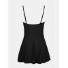 imageCUPSHE Womens One Piece Swimsuit Swim Dress Square Neck Ruched Spaghetti Adjustable Straps Bathing SuitBlack
