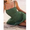 imageCUPSHE Womens One Piece Swimsuit Swim Dress Square Neck Ruched Spaghetti Adjustable Straps Bathing SuitOlive Green