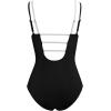 imageCUPSHE Womens One Piece Swimsuit V Neck Adjustable Straps Back Cutout Ruched Color Block Bathing SuitBlackWhite