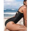imageCUPSHE Womens One Piece Swimsuit V Neck Tummy Control Double Adjustable Straps Back Cutout ORingBlack