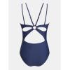 imageCUPSHE Womens One Piece Swimsuit V Neck Tummy Control Double Adjustable Straps Back Cutout ORingIndigo Blue