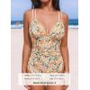imageCUPSHE Womens One Piece Swimsuit V Neck Tummy Control Double Adjustable Straps Back Cutout ORingOrangeYellow Floral