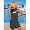 imageCUPSHE Womens Summer Sleeveless Rompers Overalls Adjustable Spaghetti Wide Leg Jumpsuit with PocketsBlack