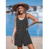 imageCUPSHE Womens Summer Sleeveless Rompers Overalls Adjustable Spaghetti Wide Leg Jumpsuit with PocketsBlack
