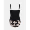 imageCUPSHE Womens Tankini Sets Two Piece Swimsuit High Waisted Sweetheart Neck Front U Cutout Adjustable StrapsBlackFloral