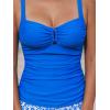imageCUPSHE Womens Tankini Sets Two Piece Swimsuit High Waisted Sweetheart Neck Front U Cutout Adjustable StrapsBright BlueWhite