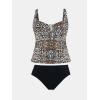 imageCUPSHE Womens Tankini Sets Two Piece Swimsuit High Waisted Sweetheart Neck Front U Cutout Adjustable StrapsLeopardBlack