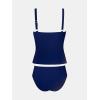imageCUPSHE Womens Tankini Sets Two Piece Swimsuit High Waisted Sweetheart Neck Front U Cutout Adjustable StrapsNavy Blue