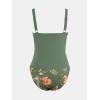 imageCUPSHE Womens Tankini Sets Two Piece Swimsuit High Waisted Sweetheart Neck Front U Cutout Adjustable StrapsOlive GreenFloral