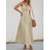 imageCUPSHE Women Casual Dress Beach Sleeveless V Neck Summer Cutout Spaghetti Straps Formal Maxi Sun DressesBeige