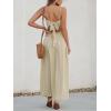 imageCUPSHE Women Casual Dress Beach Sleeveless V Neck Summer Cutout Spaghetti Straps Formal Maxi Sun DressesBeige