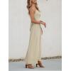 imageCUPSHE Women Casual Dress Beach Sleeveless V Neck Summer Cutout Spaghetti Straps Formal Maxi Sun DressesBeige