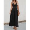 imageCUPSHE Women Casual Dress Beach Sleeveless V Neck Summer Cutout Spaghetti Straps Formal Maxi Sun DressesBlack