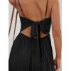 imageCUPSHE Women Casual Dress Beach Sleeveless V Neck Summer Cutout Spaghetti Straps Formal Maxi Sun DressesBlack