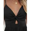 imageCUPSHE Women Casual Dress Beach Sleeveless V Neck Summer Cutout Spaghetti Straps Formal Maxi Sun DressesBlack