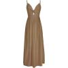 imageCUPSHE Women Casual Dress Beach Sleeveless V Neck Summer Cutout Spaghetti Straps Formal Maxi Sun DressesCoffee