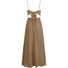 imageCUPSHE Women Casual Dress Beach Sleeveless V Neck Summer Cutout Spaghetti Straps Formal Maxi Sun DressesCoffee