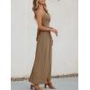 imageCUPSHE Women Casual Dress Beach Sleeveless V Neck Summer Cutout Spaghetti Straps Formal Maxi Sun DressesCoffee