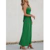 imageCUPSHE Women Casual Dress Beach Sleeveless V Neck Summer Cutout Spaghetti Straps Formal Maxi Sun DressesGreen