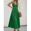 imageCUPSHE Women Casual Dress Beach Sleeveless V Neck Summer Cutout Spaghetti Straps Formal Maxi Sun DressesGreen