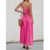 imageCUPSHE Women Casual Dress Beach Sleeveless V Neck Summer Cutout Spaghetti Straps Formal Maxi Sun DressesHot Pink