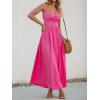 imageCUPSHE Women Casual Dress Beach Sleeveless V Neck Summer Cutout Spaghetti Straps Formal Maxi Sun DressesHot Pink