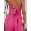 imageCUPSHE Women Casual Dress Beach Sleeveless V Neck Summer Cutout Spaghetti Straps Formal Maxi Sun DressesHot Pink