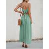 imageCUPSHE Women Casual Dress Beach Sleeveless V Neck Summer Cutout Spaghetti Straps Formal Maxi Sun DressesMint