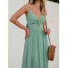 imageCUPSHE Women Casual Dress Beach Sleeveless V Neck Summer Cutout Spaghetti Straps Formal Maxi Sun DressesMint
