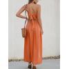 imageCUPSHE Women Casual Dress Beach Sleeveless V Neck Summer Cutout Spaghetti Straps Formal Maxi Sun DressesOrange