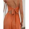 imageCUPSHE Women Casual Dress Beach Sleeveless V Neck Summer Cutout Spaghetti Straps Formal Maxi Sun DressesOrange