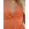 imageCUPSHE Women Casual Dress Beach Sleeveless V Neck Summer Cutout Spaghetti Straps Formal Maxi Sun DressesOrange
