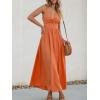 imageCUPSHE Women Casual Dress Beach Sleeveless V Neck Summer Cutout Spaghetti Straps Formal Maxi Sun DressesOrange