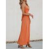 imageCUPSHE Women Casual Dress Beach Sleeveless V Neck Summer Cutout Spaghetti Straps Formal Maxi Sun DressesOrange