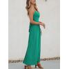 imageCUPSHE Women Casual Dress Beach Sleeveless V Neck Summer Cutout Spaghetti Straps Formal Maxi Sun DressesPeacock Green