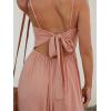 imageCUPSHE Women Casual Dress Beach Sleeveless V Neck Summer Cutout Spaghetti Straps Formal Maxi Sun DressesPink