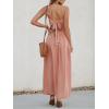 imageCUPSHE Women Casual Dress Beach Sleeveless V Neck Summer Cutout Spaghetti Straps Formal Maxi Sun DressesPink