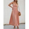 imageCUPSHE Women Casual Dress Beach Sleeveless V Neck Summer Cutout Spaghetti Straps Formal Maxi Sun DressesPink