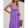 imageCUPSHE Women Casual Dress Beach Sleeveless V Neck Summer Cutout Spaghetti Straps Formal Maxi Sun DressesPurple
